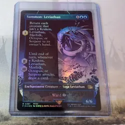 MTG - Summon: Leviathan - Borderless Foil - Final Fantasy Universes Beyond - Image 1