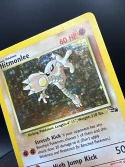 Hitmonlee Holo Fossil 7/62 Unlimited Holo Rare Wotc Pokemon Card Vintage - Image 9