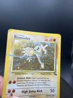 Hitmonlee Holo Fossil 7/62 Unlimited Holo Rare Wotc Pokemon Card Vintage - Image 11