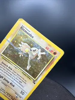 Hitmonlee Holo Fossil 7/62 Unlimited Holo Rare Wotc Pokemon Card Vintage - Image 3