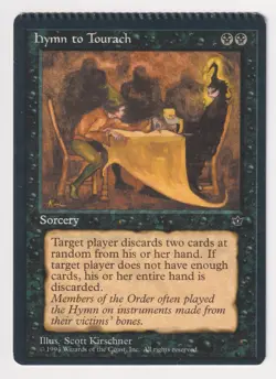 Crimped Miscut Hymn to Tourach MP Fallen Empires 1994 MTG Factory Error Misprint - Image 1