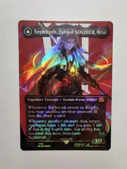 Sephiroth, Fabled SOLDIER (Borderless) (Surge Foil) (0527) Mtg Final Fantasy 7 - Image 1