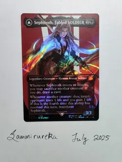 Sephiroth, Fabled SOLDIER (Borderless) (Surge Foil) (0527) Mtg Final Fantasy 7 - Image 3