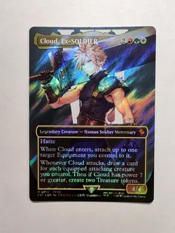 Cloud, Ex-SOLDIER - (Borderless) (Surge Foil) Mtg Commander: Final Fantasy 210 - Image 1