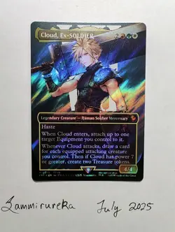 Cloud, Ex-SOLDIER - (Borderless) (Surge Foil) Mtg Commander: Final Fantasy 210 - Image 3