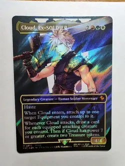 Cloud, Ex-SOLDIER - (Borderless) (Surge Foil) Mtg Commander: Final Fantasy 210 - Image 4