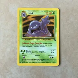 1999 Pokémon TCG Muk Fossil Holo Rare Card 13/62 MP/HP Vintage - Image 5