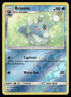 2018 Lost Thunder Set Pokemon Card 066  Brionne Reverse Foil LP - Image 3