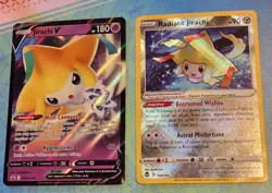 Jirachi v SWSH299 Holo Promo Radiant Jirachi 120/195 Pokemon TCG Lot Of 2 cards - Image 1