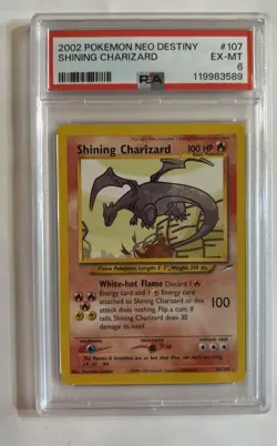 2002 Neo Destiny Shining Charizard Card Authenticated PSA 6 EX-MT Pokémon TCG - Image 1
