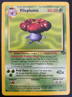 Vileplume 31/64 Rare Unlimited Jungle Set | LP | Pokemon TCG Card - Image 1