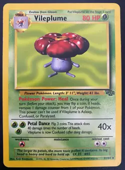 Vileplume 31/64 Rare Unlimited Jungle Set | LP | Pokemon TCG Card - Image 4