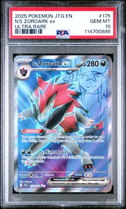 Pokemon TCG N's Zoroark ex 175/159 Journey Together Ultra Rare Card - PSA 10 - Image 1