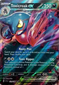 131/198 TOXICROAK EX DOUBLE RARE SCARLET & VIOLET POKEMON CARD - Image 1