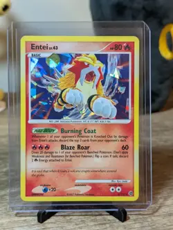 Pokémon Entei TCG Secret Wonders 4/132 Cracked Ice Holo Card - Image 1