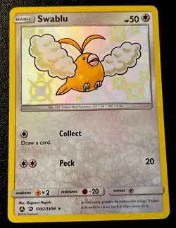 Swablu SV42/SV94 NM Holo Rare Sun & Moon Hidden Fates Shiny Vault Pokemon Card! - Image 1