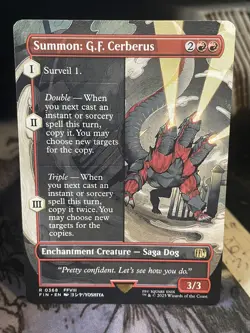 Summon G.F. Cerberus BORDERLESS #368 Final Fantasy MTG Magic - Image 2