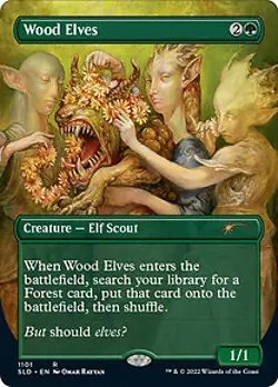 Magic The Gathering MTG WOOD ELVES FOIL Secret Lair NM - Image 1