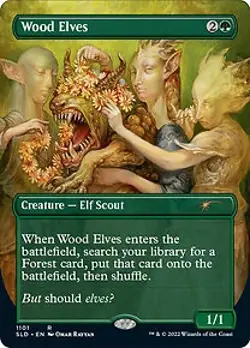 Magic The Gathering MTG WOOD ELVES FOIL Secret Lair NM - Image 2