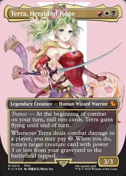 1 x (Japanese) Terra, Herald of Hope - Surge Foil - Borderless - Commander: Fina - Image 1