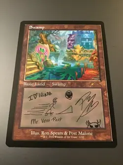 MTG Secret Lair x Post Malone #1192 Swamp NM - Image 1
