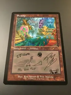 MTG Secret Lair x Post Malone #1192 Swamp NM - Image 3