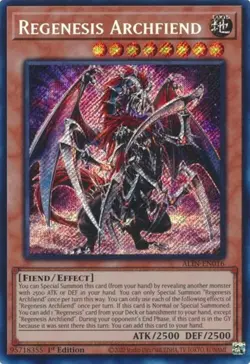 x1 Regenesis Archfiend - ALIN-EN016 - Secret Rare - 1st Edition Yu-Gi-Oh! M/NM - Image 1