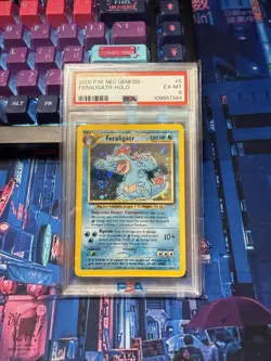 Pokémon TCG Feraligatr Neo Genesis Holo Unlimited Rare Card 4/111 PSA 6 - Image 1