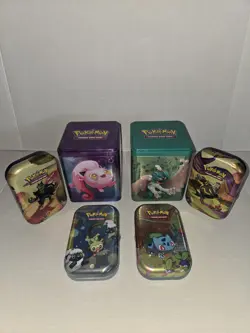 Lot Of 6 Empty Pokemon Trading Card Tins - Image 1