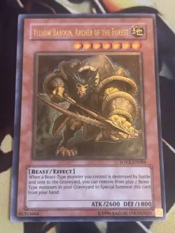 Yugioh Yellow Baboon, Archer Of The Forest SOVR-EN084 Ultimate Rare Unlimited NM - Image 1