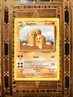 🔥 Dugtrio 19/102 🔥 Original Non Holo Rare Base Set Pokemon Card WOTC 1999 - Image 1