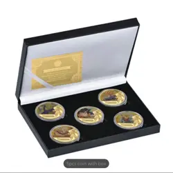 Lot of 5 Pieces Collection Dragon Ball Z DBZ Gold / Gold Card and Its Case NEW - Image 1