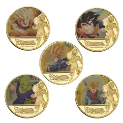 Lot of 5 Pieces Collection Dragon Ball Z DBZ Gold / Gold Card and Its Case NEW - Image 2