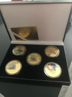 Lot of 5 Pieces Collection Dragon Ball Z DBZ Gold / Gold Card and Its Case NEW - Image 9