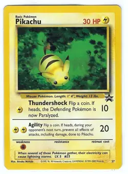 Pikachu - BLACK STAR PROMO card #27 - BUMBLEBEE - Vintage 1999 Pokemon WOTC - LP - Image 1