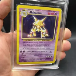 GG 7 Alakazam 1/102 Base Set Holo Pokemon Card Excellent WOTC vintage - Image 12