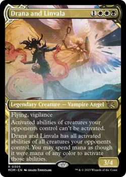 Drana and Linvala (Showcase) -Foil Light Play MTG March of the Machine - Image 2