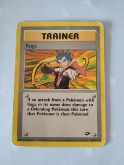 Pokémon TCG Koga Gym Challenge 106/132 Regular Rare Vintage Retro Card Played - Image 1