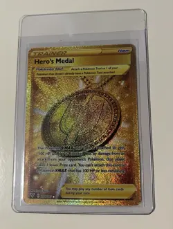 Pokemon Hero's Medal Card 201/185 Secret Rare Vivid Voltage - Image 1