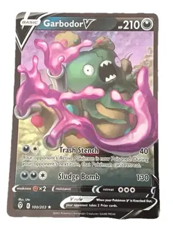 POKÉMON CARD GARBODOR V TCG Evolving Skies Holo Ultra Rare 100/203 - Image 1