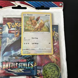 Pokemon TCG Sword & Shield Battle Styles Triple Booster Pack Jolteon Foil Coin - Image 7