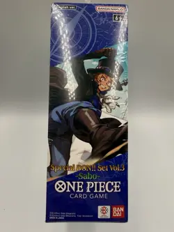 One Piece Card Game Special DON!! Set Vol 3 Sabo SEALED BOX OF 8! - Image 2