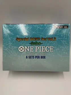 One Piece Card Game Special DON!! Set Vol 3 Sabo SEALED BOX OF 8! - Image 4