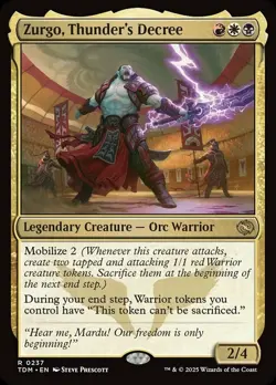 x1 Zurgo, Thunder's Decree - Foil R MTG Tarkir: Dragonstorm M/NM, English - Image 1