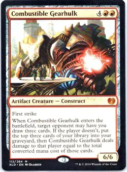 #112 Combustible Gearhulk MTG Kaladesh Mythic - Image 1