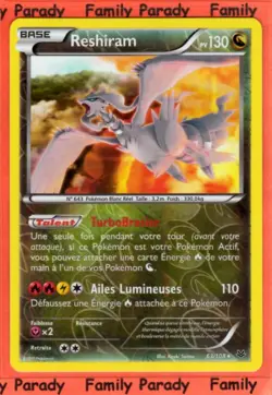 Reshiram REVERSE 130pv 63/108 XY Roaring Sky Pokemon Card Rare New fr - Image 2