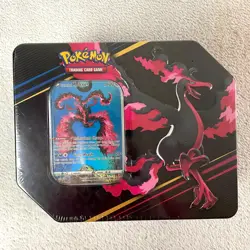 Pokemon Crown Zenith Galarian Moltres Tin Factory Sealed New 5 Packs TCG - Image 1