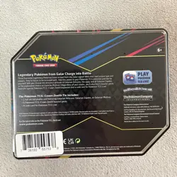 Pokemon Crown Zenith Galarian Moltres Tin Factory Sealed New 5 Packs TCG - Image 2