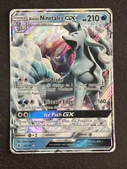 Pokémon TCG Alolan Ninetales GX 22/145 Sm-Guardians Rising Holo Rare MP - Image 23
