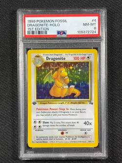 Pokemon Cards PSA 8 NM-MT Dragonite 1st Edition Fossil Holo 1999 Ultra Rare 4/62 - Image 3